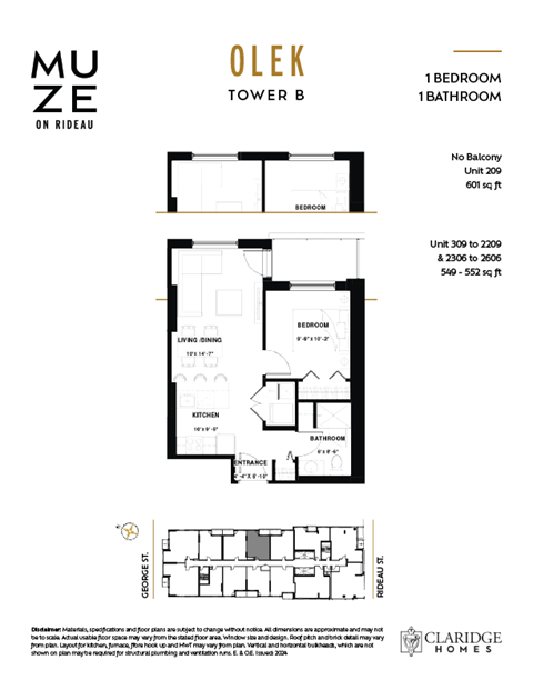 the floor plan of tower b studio apartment